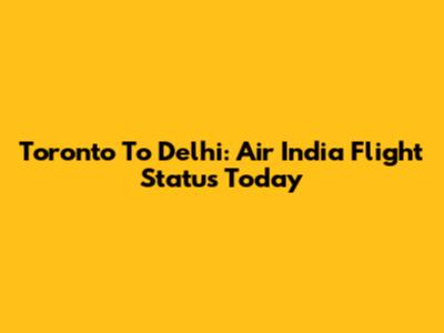 Toronto To Delhi: Air India Flight Status Today