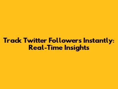 Track Twitter Followers Instantly: Real-Time Insights