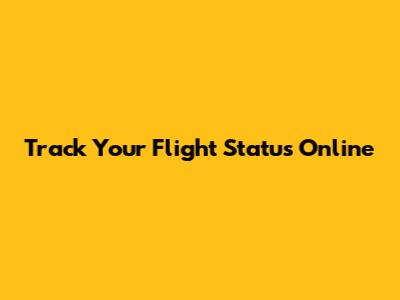 Track Your Flight Status Online