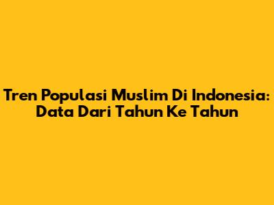 Tren Populasi Muslim Di Indonesia: Data Dari Tahun Ke Tahun