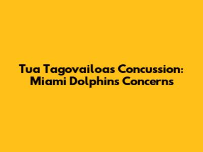 Tua Tagovailoa's Concussion: Miami Dolphins Concerns