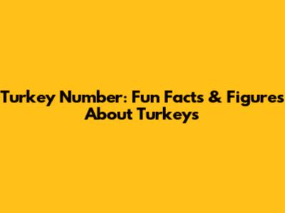 Turkey Number: Fun Facts & Figures About Turkeys