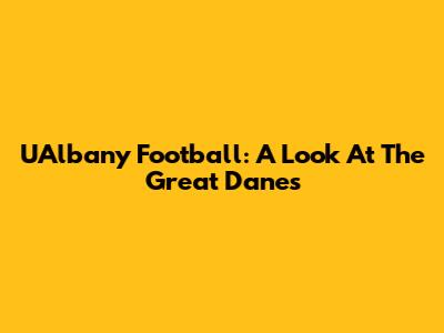 UAlbany Football: A Look At The Great Danes