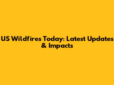 US Wildfires Today: Latest Updates & Impacts