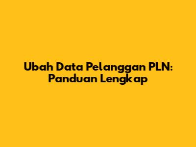 Ubah Data Pelanggan PLN: Panduan Lengkap