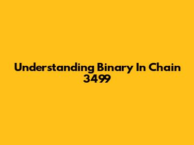 Understanding Binary In Chain 3499