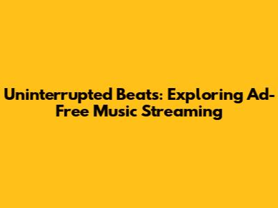 Uninterrupted Beats: Exploring Ad-Free Music Streaming