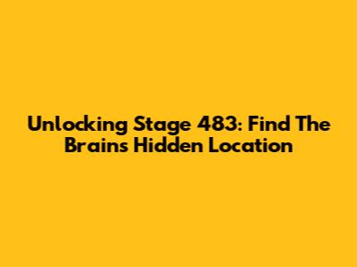 Unlocking Stage 483: Find The Brain's Hidden Location
