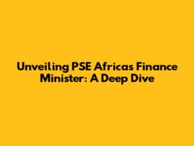 Unveiling PSE Africa's Finance Minister: A Deep Dive