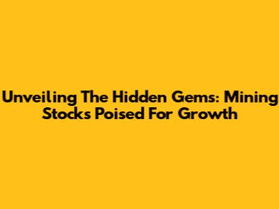 Unveiling The Hidden Gems: Mining Stocks Poised For Growth