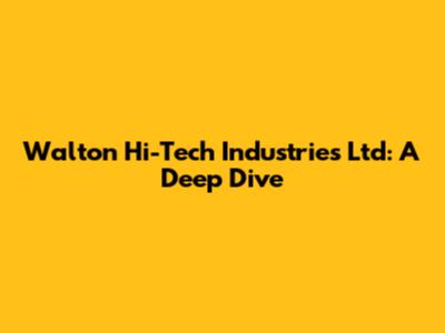 Walton Hi-Tech Industries Ltd: A Deep Dive