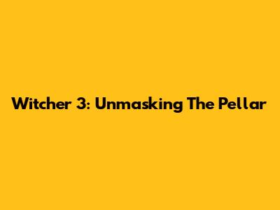 Witcher 3: Unmasking The Pellar