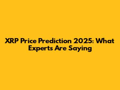 XRP Price Prediction 2025: What Experts Are Saying