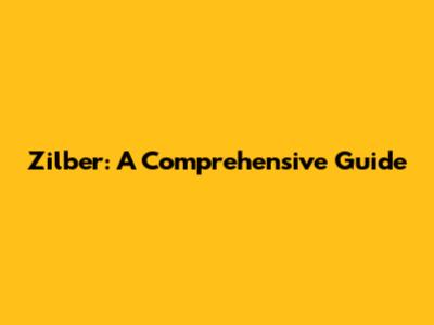 Zilber: A Comprehensive Guide