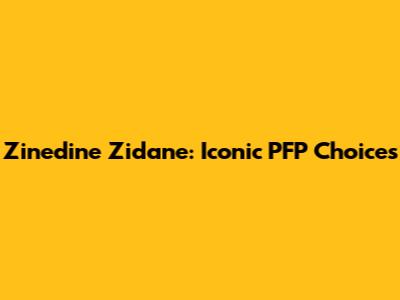 Zinedine Zidane: Iconic PFP Choices